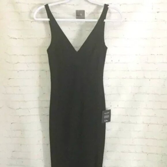 LULU'S Iconic Moment Black Bodycon Midi Sleeveless Party Dress XS - Picture 2 of 5
